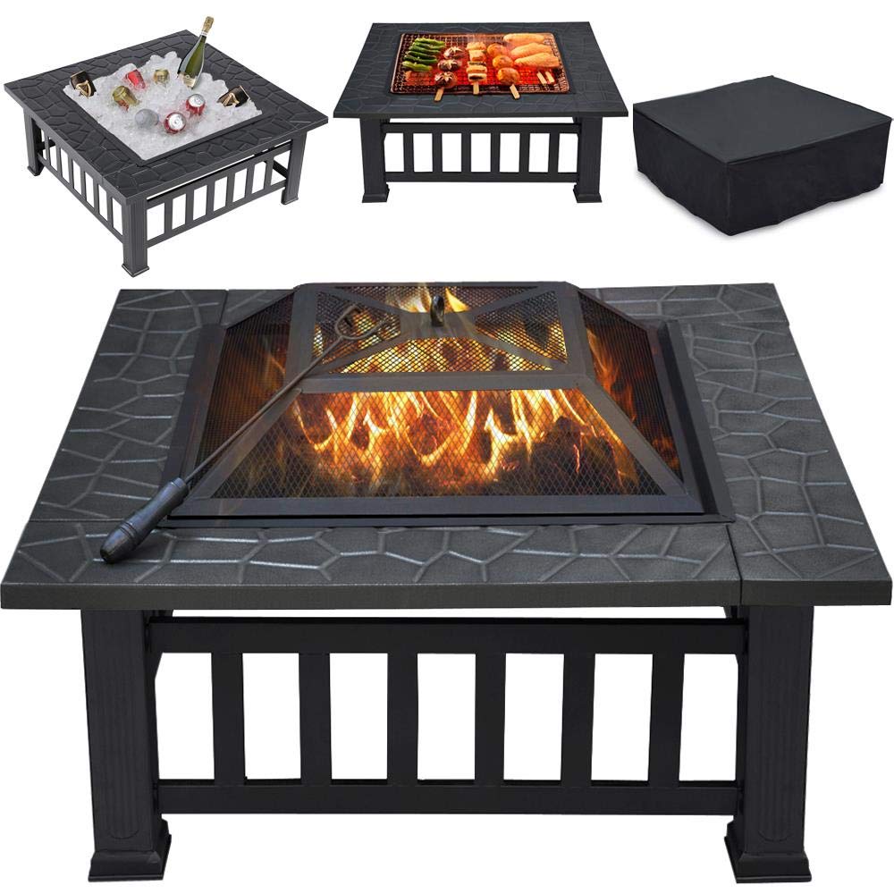 Yaheetech Multifunctional Fire Pit Table