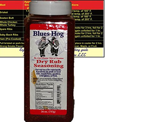 Blues Hog Barbeque BBQ Dry Rub Seasoning Large 26 oz (1.6 LB) Bottle with Complimentary Miniature Meat Smoking Guide Magnet Bundle