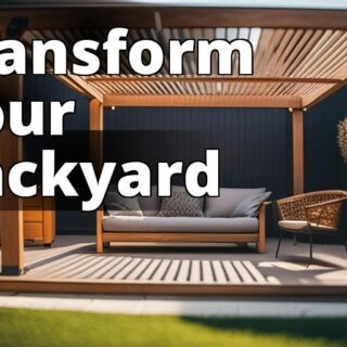A beautiful backyard with a pergola and outdoor furniture.