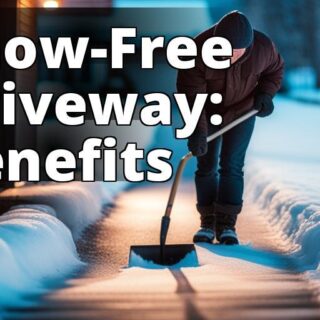 A clear and visually appealing image of a snow-covered driveway with a person shoveling snow could b