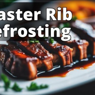 A close-up image of perfectly cooked ribs with a caramelized glaze on top.