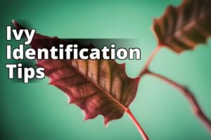 A close-up image of poison ivy leaves with identifiable features such as the three leaves