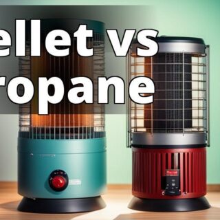 A comparison chart showing the advantages and disadvantages of pellet patio heaters and propane heat