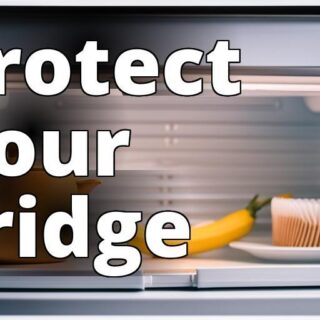 A cover or shelter protecting the refrigerator from environmental factors.