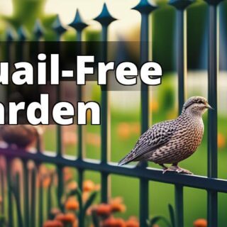 A digital illustration of a garden with a fence or barrier to keep quails out.