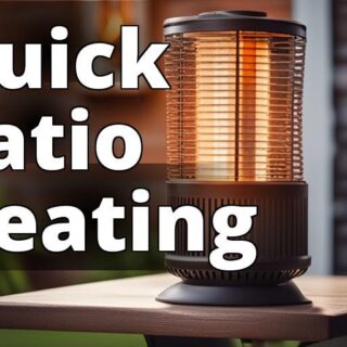 A patio heater being manually lit with a long lighter or matches while someone holds down the gas kn