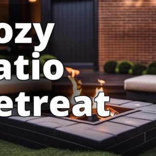 A paver patio with a fire pit and outdoor seating area.