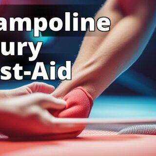 A person receiving first aid treatment for a trampoline-related injury.