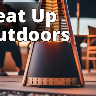 A photo of a patio or outdoor space with both a pyramid heater and a patio heater present