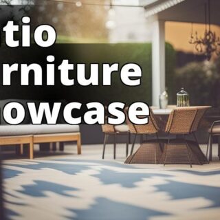 A photo of a well-styled outdoor patio with various types of furniture
