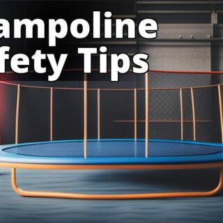 A picture of a trampoline on a concrete surface with safety padding and a safety net would be a good