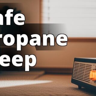 An image of a person sleeping comfortably in a room with a propane heater in the background