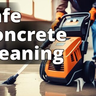 An image of a power washer being used on a concrete surface