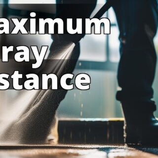 An image of a pressure washer spraying water onto a dirty surface from a reasonable distance to show