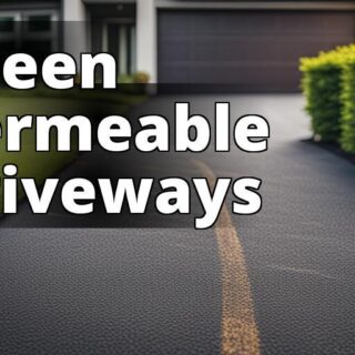 An image of a residential driveway made of permeable asphalt with greenery growing in between the ga