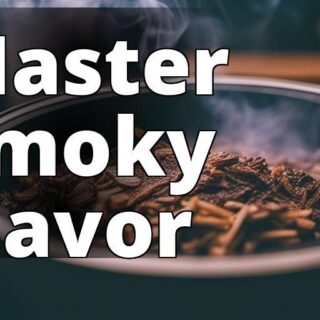 An image of a wood chips electric smoker with the lid open and smoke coming out.
