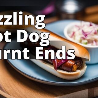 An image of hot dog burnt ends plated on a wooden board with a side of coleslaw and diced onions.