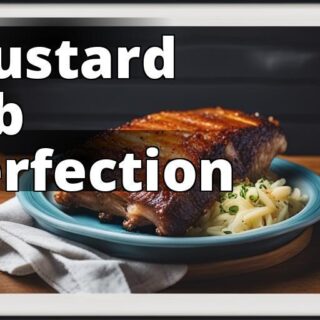 An image of perfectly cooked ribs with a golden-brown crust and a mustard rub on top. The meat shoul