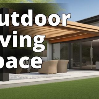 Featured Image Description: A photo of a backyard with a pergola attached to the home. The pergola i