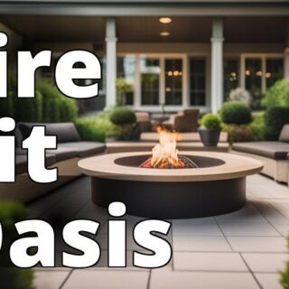 Image of a beautifully designed patio with a fire pit in the center