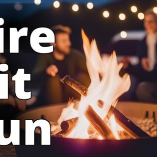 The featured image should show a group of people gathered around a fire pit